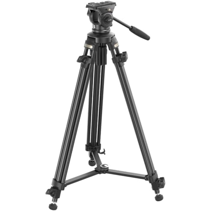 SMALLRIG 62'' відеоштатив з 360° флюїдною головою, легкий алюмінієвий штатив з швидкознімною пластиною та ручкою для DSLR та відеокамер, вантажопідйомність 5 кг, AD-50Lite
