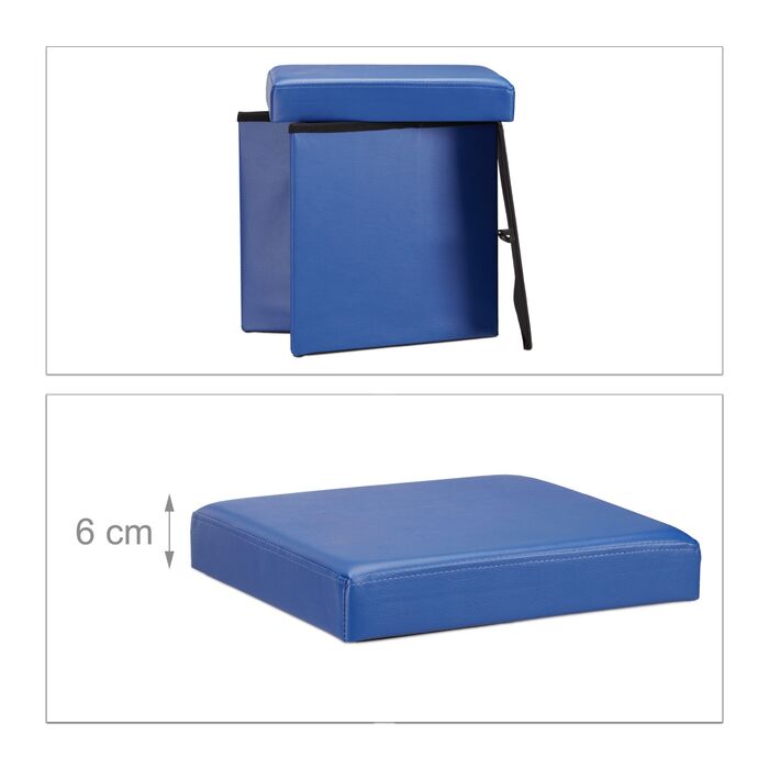 Relaxdays Складний табурет з штучної шкіри