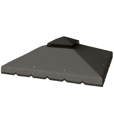 Замінний дах для павільйону 3x3м, водовідштовхувальний. Дах для павільйону з подвійним шаром та дренажними отворами. Світло-сірий.