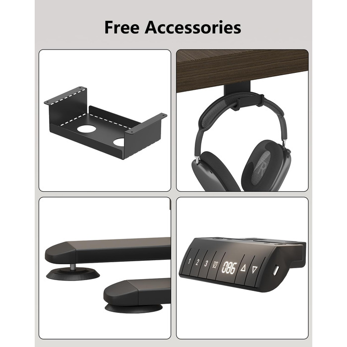 Регульований стіл Flamaker: електричний, з пам'яттю, для офісу, 180x80 см, колір горіх