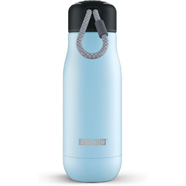 Пляшка для води Zoku 350 мл, нержавіюча сталь, світло-блакитна, 6,7 x 6,7 x 21 см