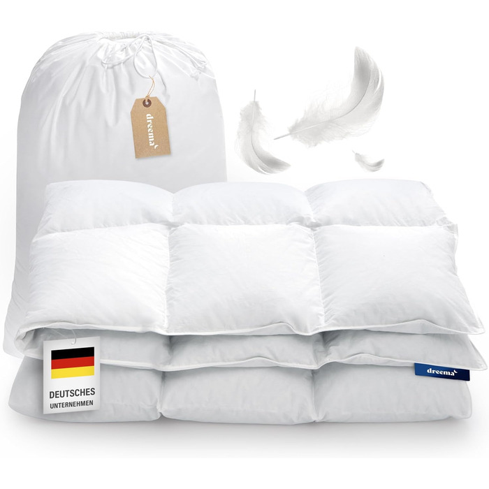 Ковдра пухова DREEMA 155x220 см, сезонна, пух, бавовна, Oeko-Tex, Nomite, для алергіків