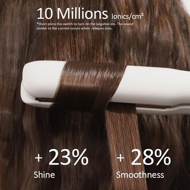 В 1 Випрямляч для локонів і випрямлення, 20 секунд швидкого нагрівання, іонний випрямляч для волосся з титановими пластинами для гладкої зачіски, 3D-плаваюча панель запобігає висмикуванню волосся, з РК-дисплеєм, 130C-230C - (білий), 2