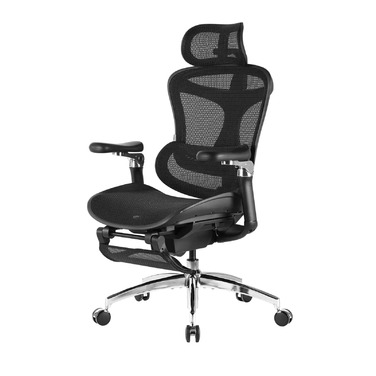 Ергономічне офісне крісло Doro C300 Pro black з підставкою для ніг