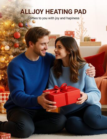 Електричне грілка для спини та тіла ALLJOY 85x45 см з автовимкненням, 6 температурних режимів, сірий колір