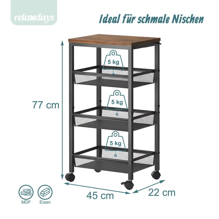 Органайзер Relaxdays для ванної кімнати з 4 ярусами