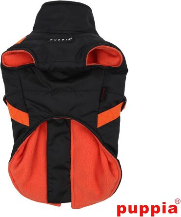 Пальто для цуценят водонепроникне з підкладкою, чорно-помаранчеве, L