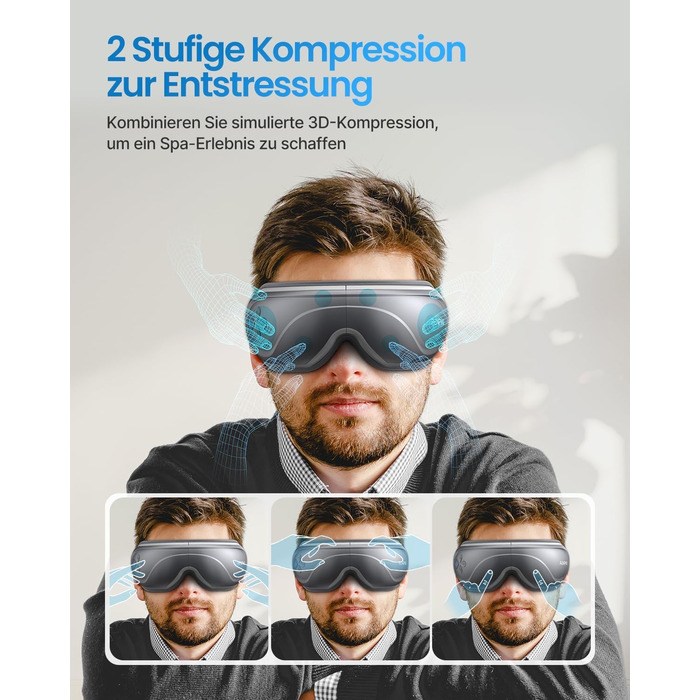 RENPHO Eyeris 2 - Масажер для очей з підігрівом та вібрацією, для розслаблення, догляду за очима, зменшення напруги, сухих очей, покращення сну