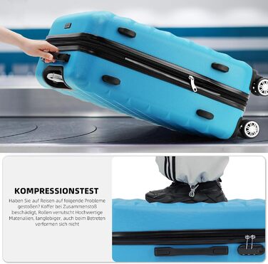 Чемодан BEIBYE Zwillingsrollen 2066 з жорстким корпусом: 15 кольорів, ABS-пластик, кодовий замок, подвійний блискавчик, ексклюзивна внутрішня обробка та розширені функції (Турквіс, M)