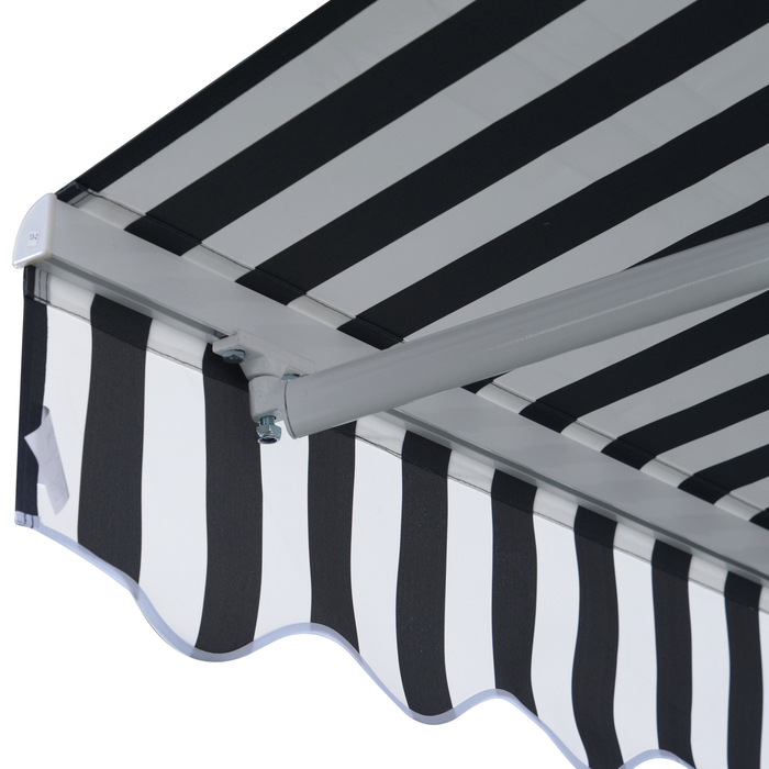 Тент Outsunny Folding Arm з ручною рукояткою 3,5x2,5 м сірий білий сонцезахисний захист з алюмінію та поліестеру для балкона патіо