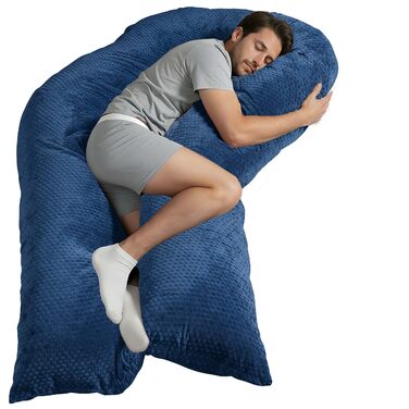 Ортопедична подушка для сну на боці Traumreiter Visco XXL PRO, ергономічна подушка для всього тіла з ефектом пам'яті (Memory Foam), Royal Blau Deluxe