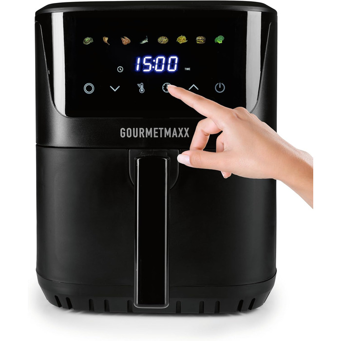 Фритюрниця повітряна GOURMETmaxx з 2 камерами | 10L | Вертикальна, з сенсорним дисплеєм