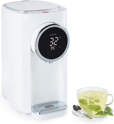 Klarstein Hot Spring Plus: Дозатор гарячої води, 5 л, LCD-дисплей, 45-95°C, нержавіюча сталь, захист від сухого кипіння та перегріву, блокування від дітей