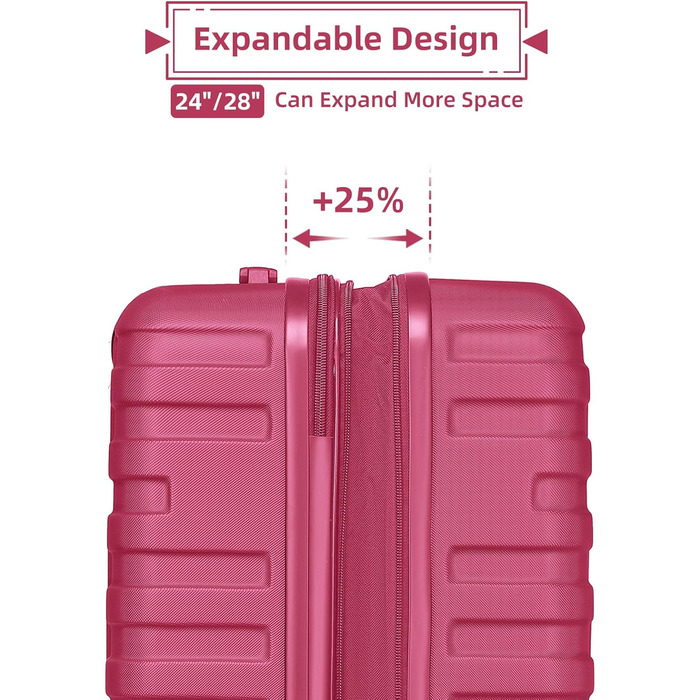 Набір валіз LARVENDER 6 частин з жорсткою обшивкою, легкий ABS, розширюваний, міцний, ручна поклажа, 4 колеса, TSA-замок, з 1 сумкою для одягу та 1 косметичкою, білий/коричневий