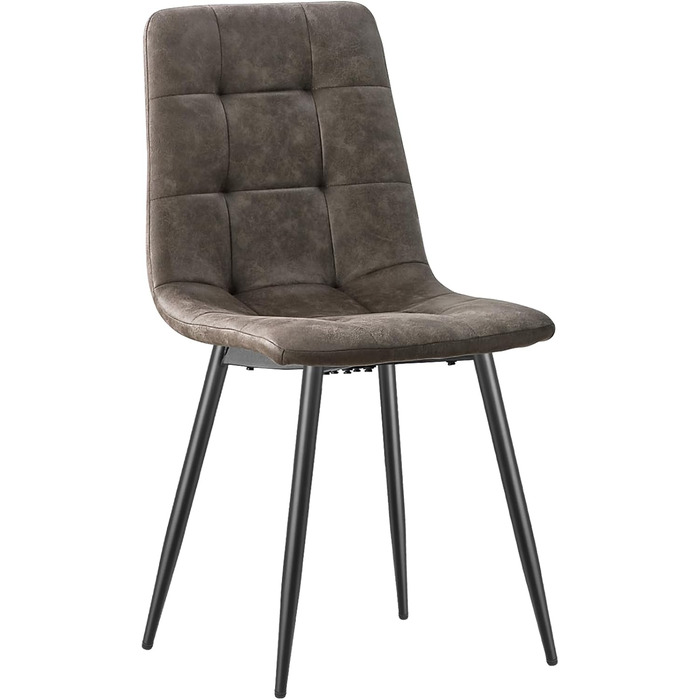 Набір обідніх стільців Techno, коричневі, з металевими ніжками, для кухні, вітальні, зони очікування (6 шт.)