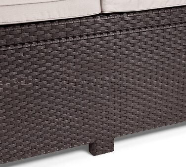 Садовий диван Allibert Victoria 2-місний ротанг коричневий з подушками 129x63x77 см