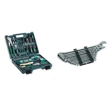 Набір інструментів Brüder Mannesmann 87 предметів, сталь Cr-V: викрутки, плоскогубці, молоток, рівень, головки та біти | M29084