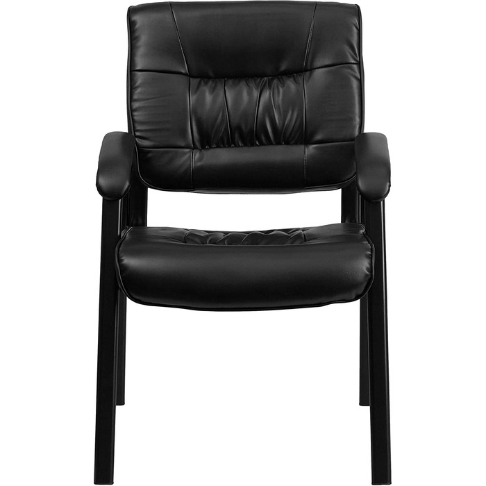 Крісло-табурет Haeger Flash Furniture з шкіри, з порошковим покриттям каркасу кольору титанового сірого, чорне