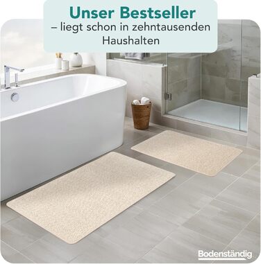 Килимок для ванної кімнати антрацитового кольору – нековзний, пральний, швидковисихаючий, 50x80 см