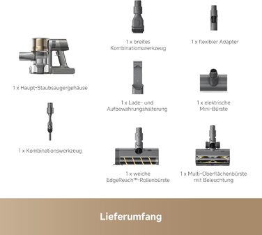 Бездротовий пилосос Dreame, 190AW, 90 хвилин роботи, LED-дисплей, синій LED, для дому, видалення шерсті тварин, килими (R30)