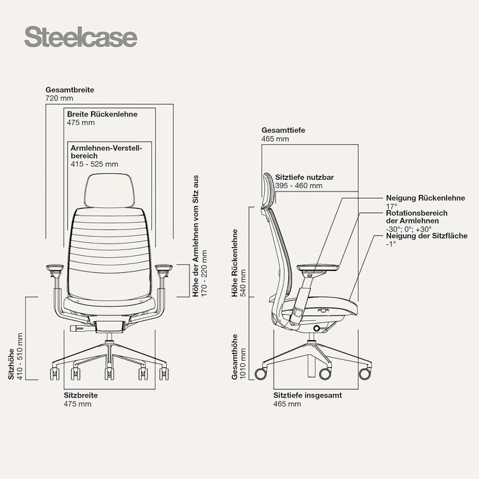 Ергономічне офісне крісло Steelcase Series 2 з LiveBack, 4D підлокітниками, підголівником, Storm Horizon