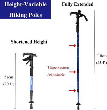 Туристичні палиці Телескопічні трекінгові палиці Регульовані палиці для ходьби Легкі туристичні палиці Портативна палиця для ходьби Трекінгові палиці з ременем на зап'ясті для чоловіків Жінки Старший трекінг, 3 секції регульовані фіолетові