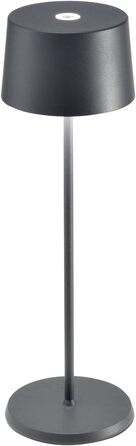 Zafferano Olivia Pro: Переносний LED-столик з торшером, сенсорне керування, регулювання яскравості, 2200-3000K, 35 см, темно-сірий