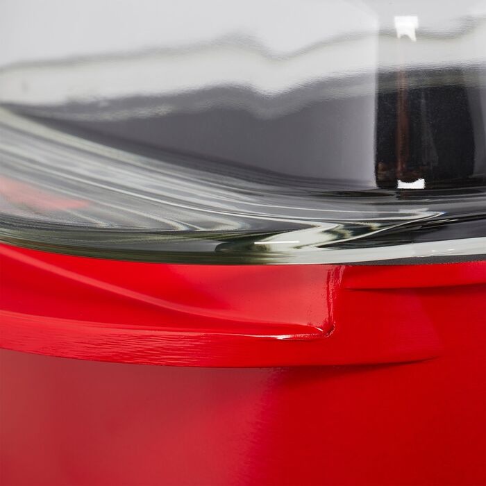 Каструля для тушкування Relaxdays з кришкою, червона