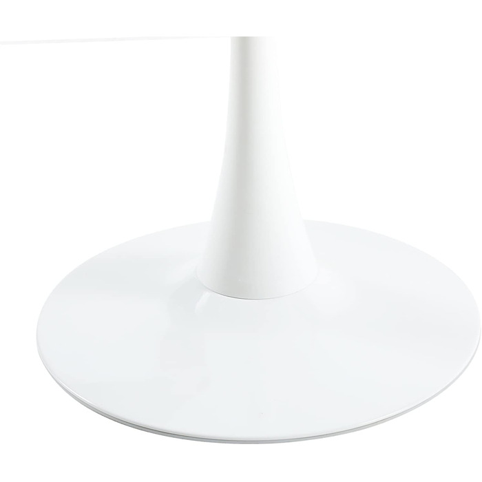 Сучасний круглий обідній стіл скандинавського стилю, діаметр 80 см, білий