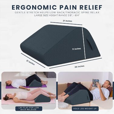 Підвищувальне подушка Zen Bloks для ніг, з піни, 28 см, ергономічна підтримка спини, для полегшення болю в колінах, відновлення після тренувань, сіра, розмір M