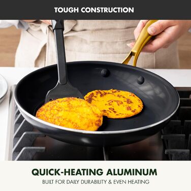 GreenPan Swift сковорода з кришкою, 30,5 см, антипригарне покриття Ceramic, важке алюміній, ручка з нержавіючої сталі, без PFAS, придатна для миття в посудомийній машині та духовці