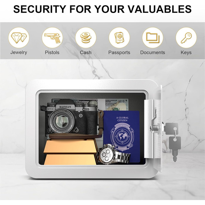 Сейф Marcree 0,23 Cub Safe - міні-сейф для грошей, монет та особистих речей (білий)