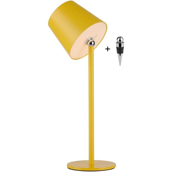 LED настільна лампа SellTec на акумуляторі, USB, біла, диммувана, IP54 для саду, кемпінгу, балкону, тераси (жовта)