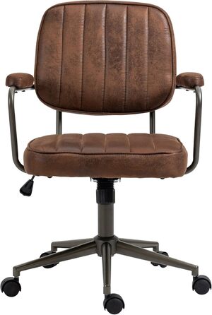 Ергономічне крісло для офісу CLP Natrona I - регульована висота, поворот на 360°, функція гойдання, м'яке сидіння, легкопрохідні ролики, колір: коньяк