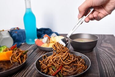 Набір туристичного посуду iBasingo Titan 3 шт. (вилка, ложка, ніж) з нержавіючої сталі - для кемпінгу, риболовлі, пікніків, грилів