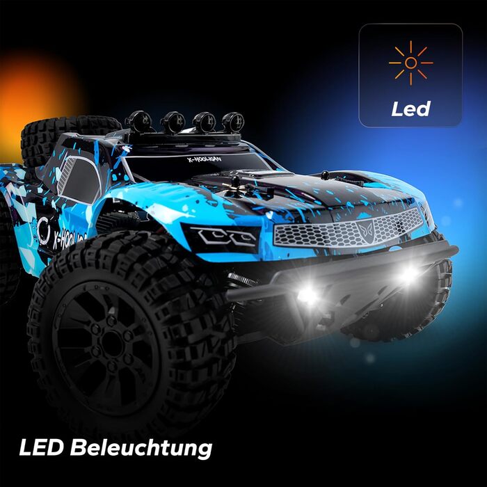 Overmax Hooligan RC 1:10 - Повнопривідний радіокерований автомобіль 35 км/год, 100 м, 2x1800 mAh, IPX5, LED, Металевий привід