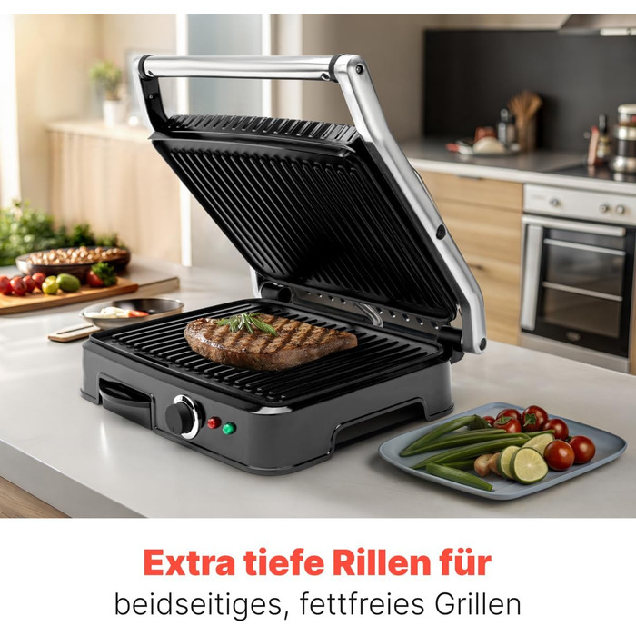 Контактний гриль Clatronic® KG 3487: 2000W, антипригарне покриття, для паніні та тостів