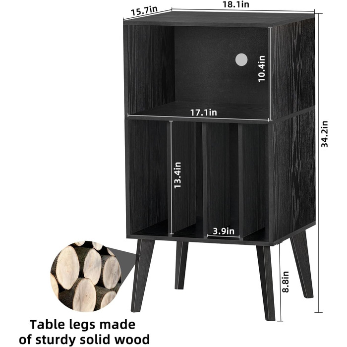Стійка для програвача вінілу на 160 платівок, органайзер для вінілових платівок, ретро стиль, білий (чорний)