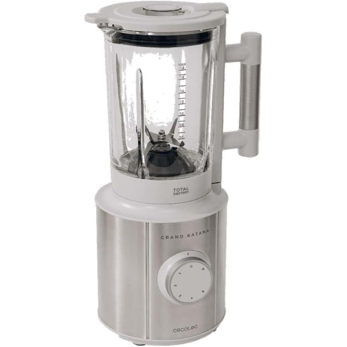 Стаціонарний блендер Cecotec Grand Katana 2700MAX Total Destroy Screen - 2700W, цифровий дисплей, 1.8л скляний глечик (білий)
