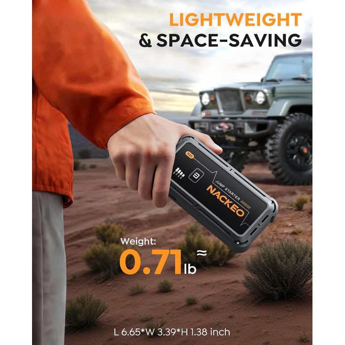 Powerbank для запуску двигуна 7000A - запуск авто, SUV, мотоцикла, вантажівки. 12V, LED ліхтарик, кабель для підключення