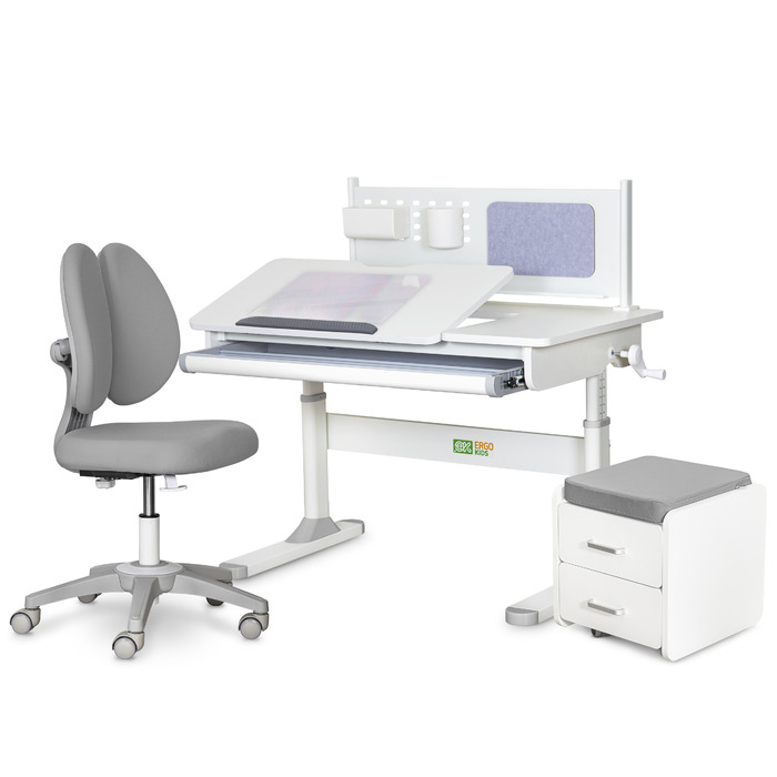 Комплект (L) ErgoKids TH-325 Grey (парта + крісло + тумба) (арт. TH-325 + Y-412 Lite + BD C3 _GREY)