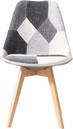 Стільці для їмжі GrandCA HOME: комплект з 4 шт., з масиву буку, в стилі ретро, чорно-білі, для кухні та офісу