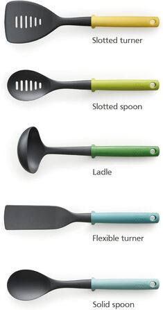 Набір кухонних аксесуарів Joseph Joseph Duo 5 шт. з органайзером, антипригарне покриття, Opal