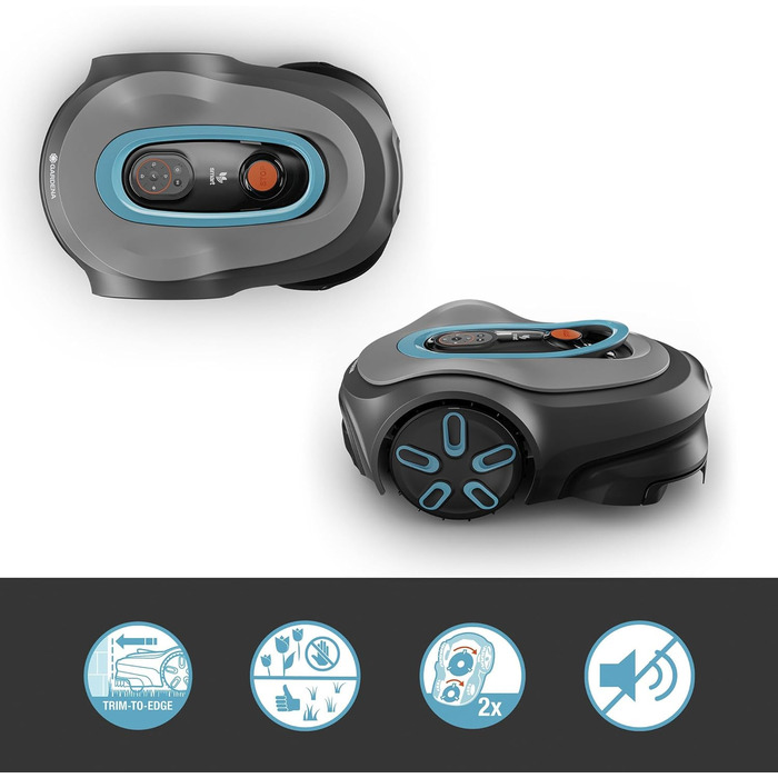 Робот-газонокосачка Gardena Smart Sileno max 1500 м², для газонів до 1500 м², LONA Intelligence, Trim-to-Edge, DuoConnect, тиха робота, керування через додаток