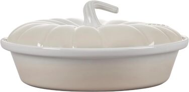 Кокотниця Le Creuset Figurale Kürbis, емальоване чавун, 4 л, білий з мідним ручками (для випічки, безе)
