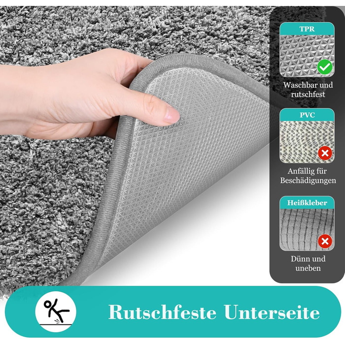 Набір килимків для ванної кімнати Digiroot (2 шт.) - неслизькі, швидковисихаючі, з м'якого ворсу, 40x60 см та 50x80 см, сірий