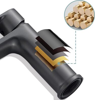 Набір змішувачів для ванної кімнати Belz, латунь, однозахватний, для мийки, сірий, темно-сірий