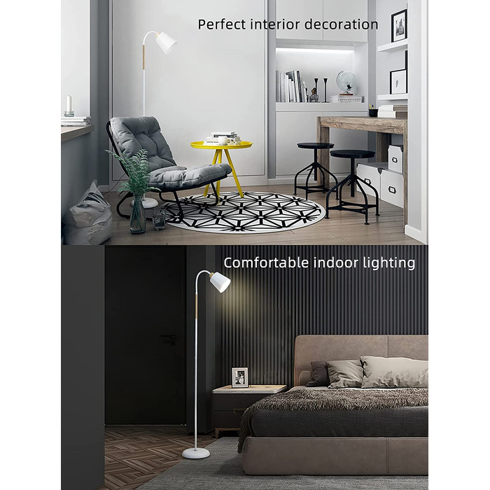 Торшер Anten Reading Lamp E27, 60W, поворотний, 159см, скандинавський, для вітальні/спальні/кабінету, білий