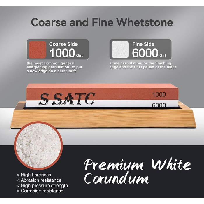Точильний камінь SATC зернистість 1000/6000 гріт червоно-білий
