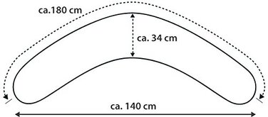 Подушка для годування THERALINE з наповнювачем з мікробісків вкл. зовнішній чохол Великі зірки сірий 180 см